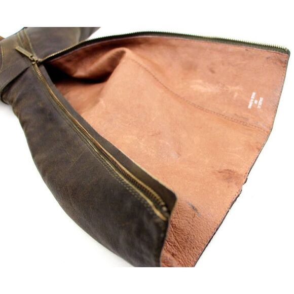 Donald Pliner BROWN GENUINE LEATHER 2" HEEL FULL ZIP SIDE BOOTS Sz 6M - Picture 10 of 12